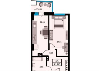 1-комнатная квартира на продажу, 42 м2, Ростов-на-Дону, ЖК Город у Реки, улица 23-я Линия, 54с5