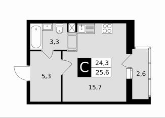 Продажа квартиры студии, 25.6 м2, Подольск, Садовая улица, 14