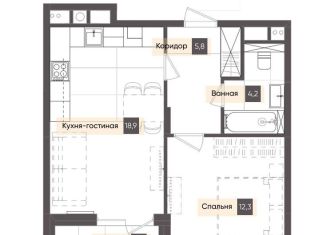 Продается 1-комнатная квартира, 44.1 м2, Калуга