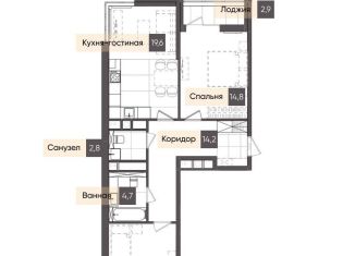 2-комнатная квартира на продажу, 73.2 м2, Калуга