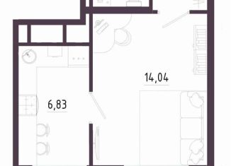 Однокомнатная квартира на продажу, 40.3 м2, Тула