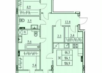 Продажа 2-комнатной квартиры, 106.9 м2, Воронеж, улица Жилина, 9
