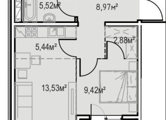 1-комнатная квартира на продажу, 48.4 м2, Иркутск, улица Сибирских Партизан, 1А/1