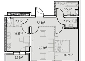 Продажа 2-комнатной квартиры, 59.9 м2, Иркутск, улица Сибирских Партизан, 1А/1