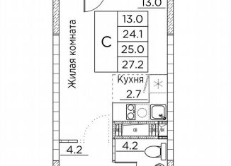 Продажа квартиры студии, 27.2 м2, Владивосток, улица Расула Гамзатова, 7к2