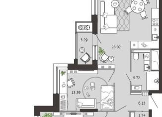Продам 2-комнатную квартиру, 82.1 м2, Тула, Советский территориальный округ
