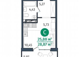 Продаю квартиру студию, 25.9 м2, Тюмень