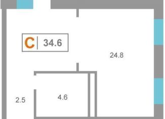 Продается 1-ком. квартира, 34.6 м2, Тюмень