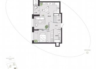 1-комнатная квартира на продажу, 59 м2, Тула, улица Фридриха Энгельса, 70А