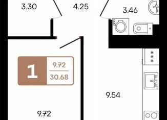 Продажа однокомнатной квартиры, 30.7 м2, село Акбердино