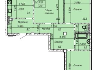 Продам трехкомнатную квартиру, 86.1 м2, Новосибирская область, улица Зорге, 277