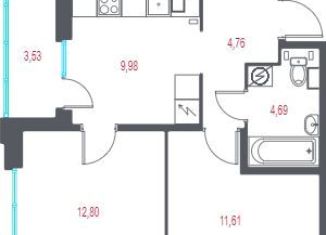 Продажа двухкомнатной квартиры, 45.6 м2, Пушкин