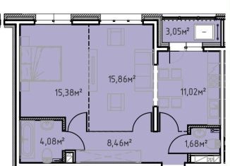 2-комнатная квартира на продажу, 59.5 м2, Иркутск, улица Сибирских Партизан, 1А/1