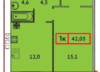 Продаю 1-ком. квартиру, 42.1 м2, Иваново