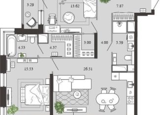 Продажа 2-комнатной квартиры, 89.2 м2, Тула, Советский территориальный округ