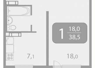 1-ком. квартира на продажу, 38.6 м2, поселок Зональная Станция, улица Королёва, 20