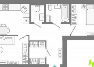 Продается двухкомнатная квартира, 60.4 м2, Татарстан