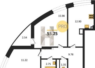 Двухкомнатная квартира на продажу, 55.3 м2, село Новая Усмань, Полевая улица, 47А