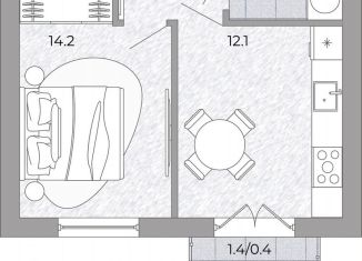 Продается 1-ком. квартира, 33.1 м2, поселок Луговое