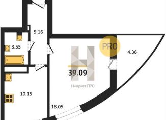 Продам 1-комнатную квартиру, 39.1 м2, село Новая Усмань, Полевая улица, 47А