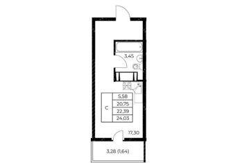 Продам квартиру студию, 24 м2, Ростов-на-Дону, улица Нансена, 99с3