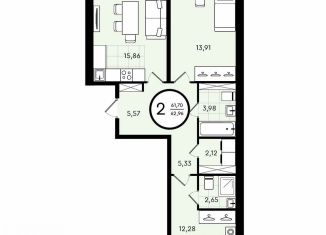 Продам двухкомнатную квартиру, 63 м2, Тюмень, ​улица Александра Звягина, 3