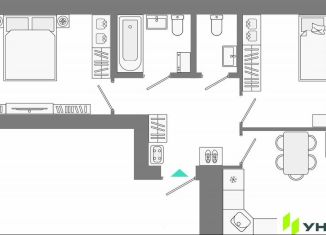2-ком. квартира на продажу, 61.2 м2, Татарстан