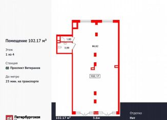 Помещение свободного назначения на продажу, 102.17 м2, посёлок Стрельна, проспект Будённого, 18к3