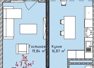 Продам однокомнатную квартиру, 47.5 м2, Махачкала, улица Даганова, 139