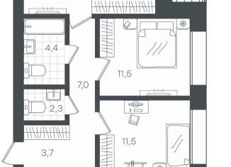 Продается 3-ком. квартира, 84.8 м2, Тюмень, Калининский округ, улица Василия Малкова, 19