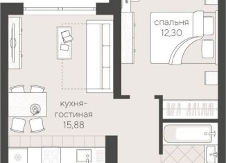 Продам 1-комнатную квартиру, 46.8 м2, Тюмень, ЖК Скандиа Квартал у Озера