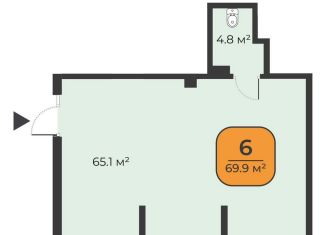 Продаю помещение свободного назначения, 69.9 м2, Тюмень, улица Эльвиры Федоровой, 1