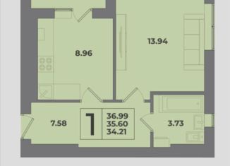 Продаю однокомнатную квартиру, 37 м2, Калининград