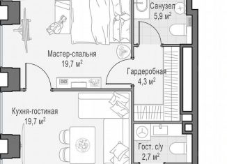 Продажа однокомнатной квартиры, 56.4 м2, Москва, метро Деловой центр