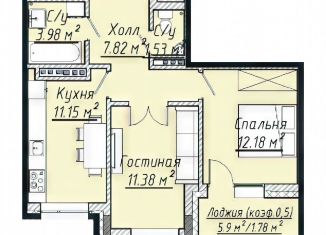 2-комнатная квартира на продажу, 51 м2, Татарстан, улица Урицкого, 1