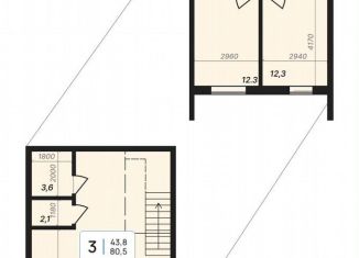 Продам трехкомнатную квартиру, 80.5 м2, Липецк