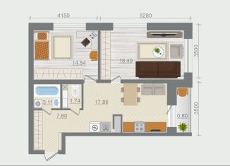 Продаю 2-ком. квартиру, 64.1 м2, деревня Разбегаево, квартал Эко Гармония, 5