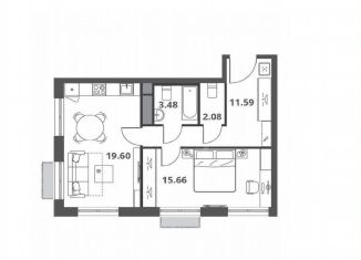 Продается 2-ком. квартира, 52.3 м2, Москва, Дмитровское шоссе, 75/77, район Западное Дегунино