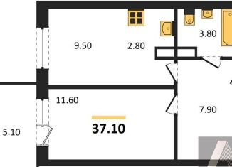 Продажа 1-комнатной квартиры, 37.1 м2, Новосибирск, метро Золотая Нива