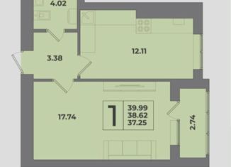 Продам 1-ком. квартиру, 40 м2, Калининград