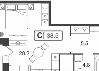 Продаю квартиру студию, 38.5 м2, Тюмень, ЖК Горизонт, улица Мельникайте, 2к18