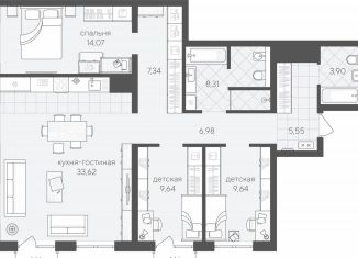 Продаю 3-ком. квартиру, 101.4 м2, Тюмень, улица Геннадия Райкова, 19