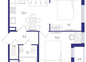 2-ком. квартира на продажу, 34.5 м2, посёлок Шушары, Старорусский проспект, 3к2