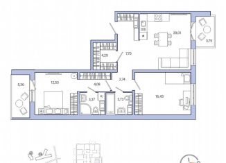 Продаю 2-комнатную квартиру, 79.8 м2, Гатчина, ЖК IQ Гатчина