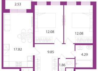 Продам 2-комнатную квартиру, 58 м2, посёлок Шушары