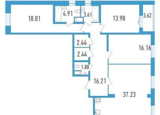 3-ком. квартира на продажу, 119.5 м2, Санкт-Петербург, улица Типанова, 22, улица Типанова