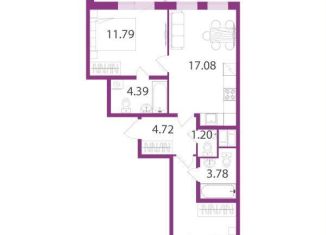 Продается 2-ком. квартира, 56.7 м2, посёлок Шушары