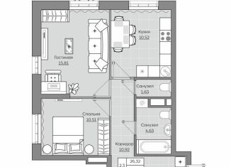 Продам двухкомнатную квартиру, 54 м2, Татарстан