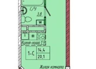 Продаю квартиру студию, 20.1 м2, поселок городского типа Шерегеш