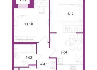 Продам двухкомнатную квартиру, 39.7 м2, посёлок Шушары
